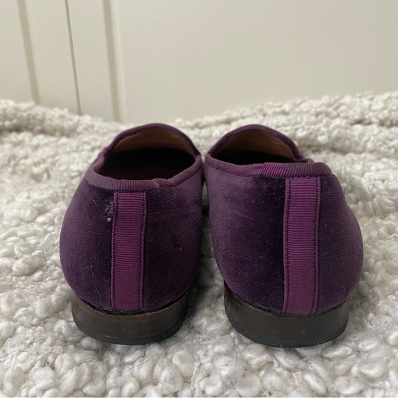 Stubbs & Wootton Purple Loafers with Gold Embroidery - Picture 4 of 8